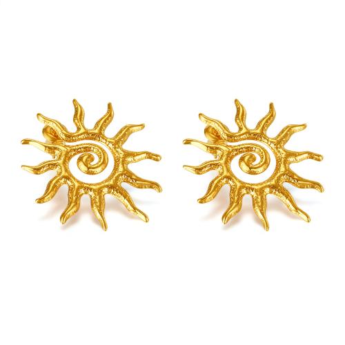 Boucle d'oreille de gaujon en acier inoxydable, Acier inoxydable 304, Placage, pour femme, doré, Vendu par paire