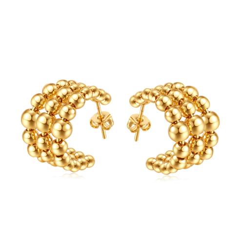 Boucle d'oreille Acier Titane, Placage, pour femme, doré, Vendu par paire