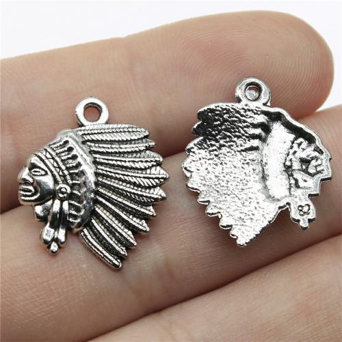 Tibetan Style Pendants, plated, DIY, more colors for choice, 21x18mm, Sold By PC