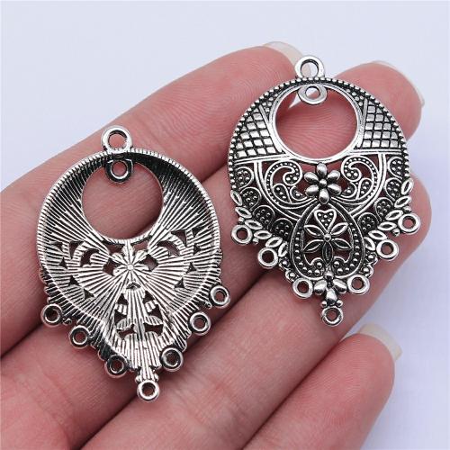 Tibetan Style Connector, antique silver color plated, 2/7loop & DIY, 43x30mm, Sold By PC