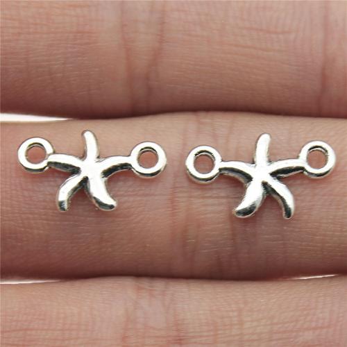 Zinc Alloy Connector Starfish plated DIY & 1/1 loop Sold By PC