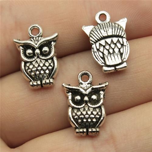 Zinc Alloy Animal Pendler, Owl, forgyldt, du kan DIY, flere farver til valg, 16x12mm, Solgt af PC