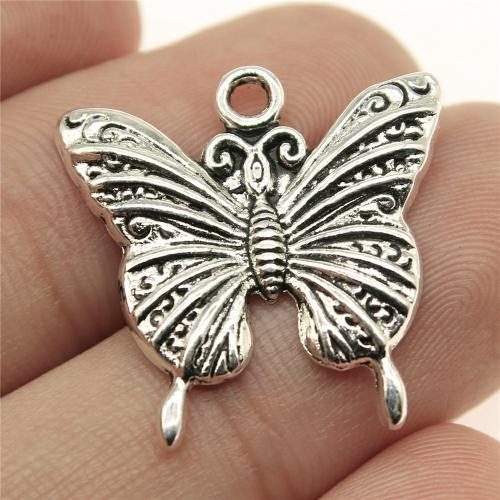 Tibetan Style Animal Pendants, Butterfly, plated, DIY, more colors for choice, 23x23mm, Sold By PC