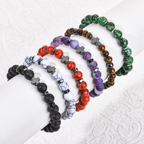 Pulseras de piedras preciosas, con Piedra natural & Hilo cristal, diferentes materiales para la opción & unisexo & diverso tamaño para la opción & diferentes estilos para la opción, más colores para la opción, Vendido por UD