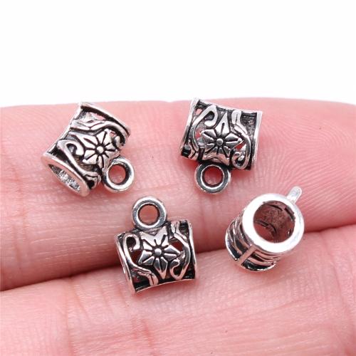 Zink legering Bail Beads, Zinc Alloy, antik sølv farve forgyldt, du kan DIY, 10x7x9mm, Solgt af PC