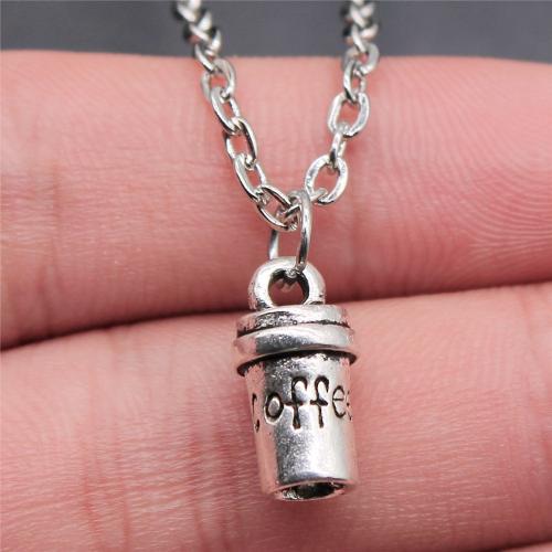 Tibetan Style Jewelry Necklace, with 5cm extender chain, antique silver color plated, Unisex, 7x14mm, Length:43 cm, Sold By PC