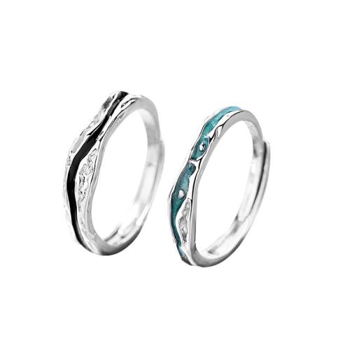 925 Sterling Silver Couple Ring, adjustable & different styles for choice & epoxy gel & for couple, Sold By PC