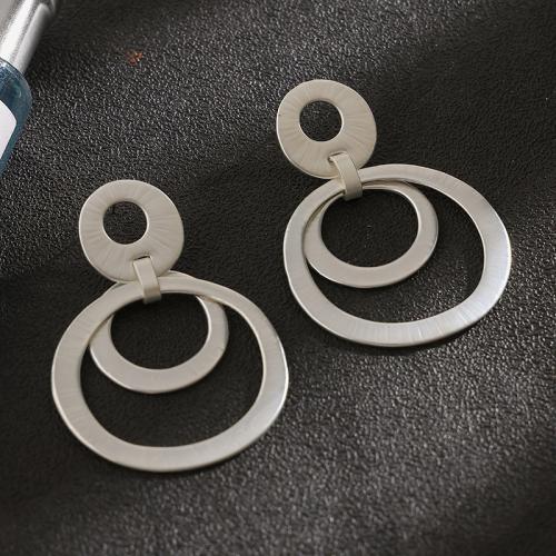 Boucle d'oreille dormeuse en alliage de zinc, bijoux de mode & pour femme & creux, plus de couleurs à choisir, 45mm, Vendu par paire