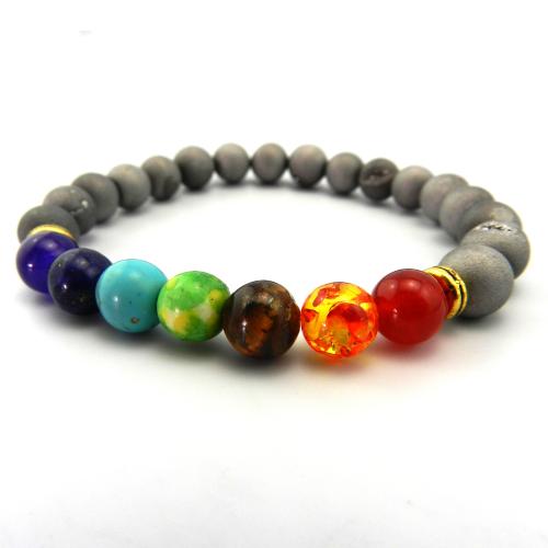 Pulseras de piedras preciosas, Piedra natural, Joyería & unisexo, más colores para la opción, longitud:aproximado 18 cm, Vendido por UD