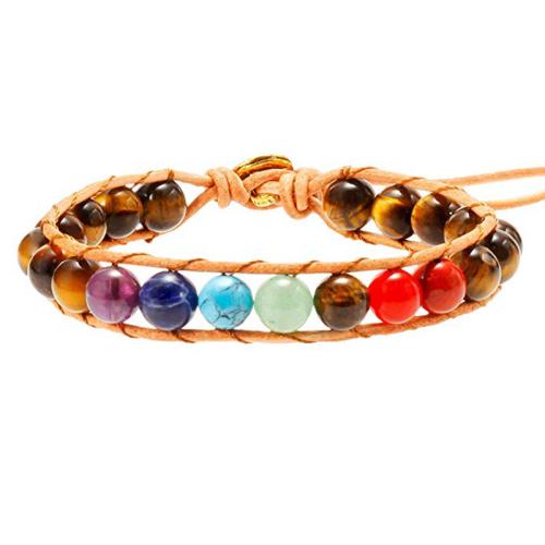 Gemstone Bracelets, Natural Stone, fashion jewelry & Unisex, more colors for choice, Length:Approx 18 cm, Sold By PC