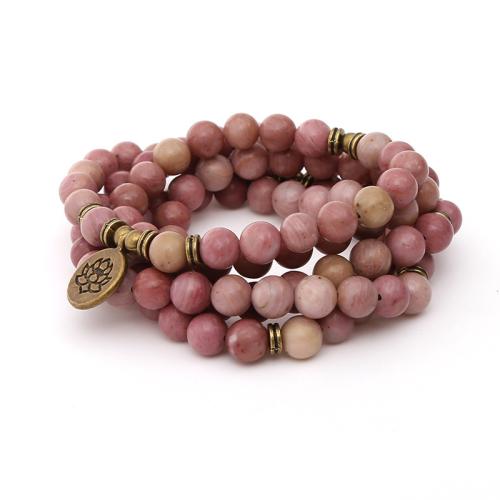 Gemstone Armbånd, Grain Stone, med Zinc Alloy, mode smykker & Unisex, Solgt Per Ca. 36 inch Strand