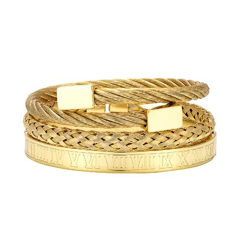 Bracelet d'acier titane, bijoux de mode & pour homme, plus de couleurs à choisir, Longueur:Environ 19 cm, Vendu par PC