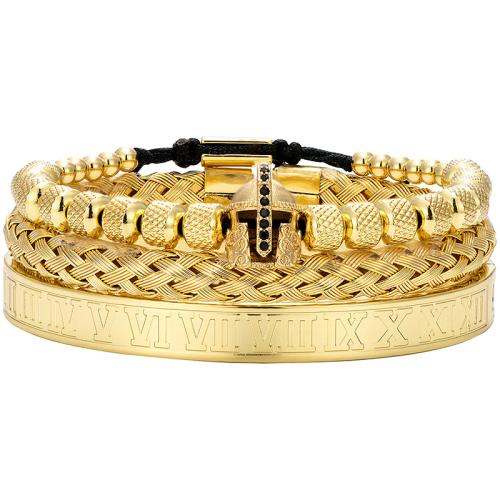 Bracelet d'acier titane, bijoux de mode & pour homme, plus de couleurs à choisir, Longueur:Environ 19 cm, Vendu par PC