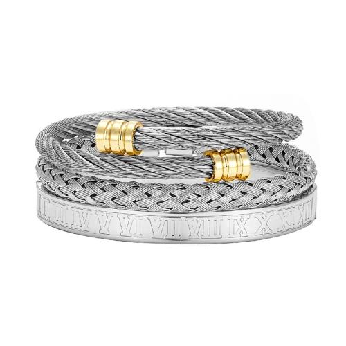 Bracelet d'acier titane, bijoux de mode & pour homme, plus de couleurs à choisir, Longueur:Environ 19 cm, Vendu par PC