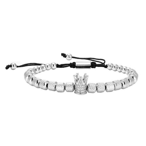 Bracelet d'acier titane, bijoux de mode & pavé de micro zircon & pour homme, plus de couleurs à choisir, Longueur:Environ 19 cm, Vendu par PC