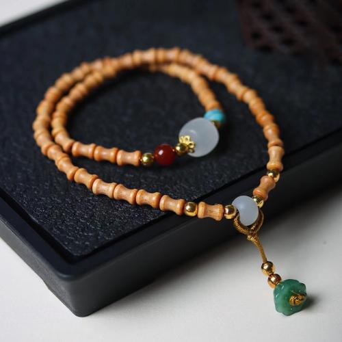 Wrist Mala Sandalwood with Jasper Stone fashion jewelry & Unisex Length Approx 33 cm Sold By PC