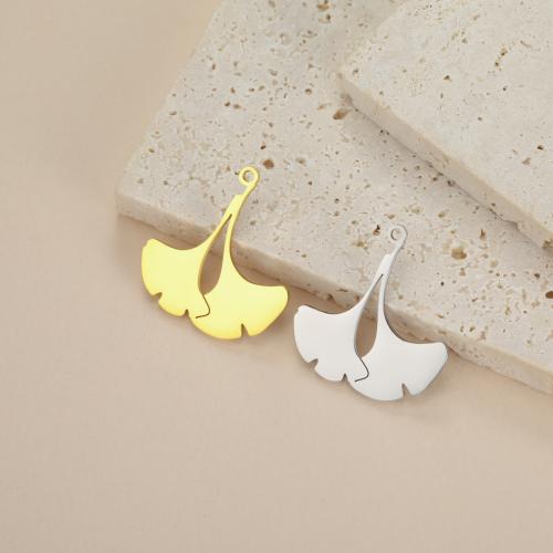 Stainless Steel Pendants, 304 Stainless Steel, Ginkgo Leaf, DIY, more colors for choice, 24x23mm, Sold By PC