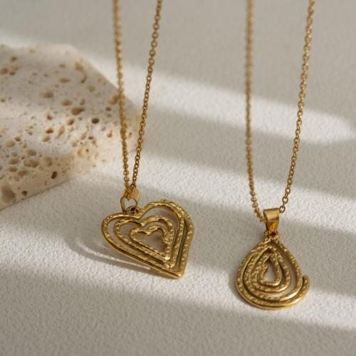 Stainless Steel Jewelry Necklace, 304 Stainless Steel, with 5cm extender chain, 18K gold plated, fashion jewelry & different styles for choice & for woman, golden, Sold Per Approx 45 cm Strand