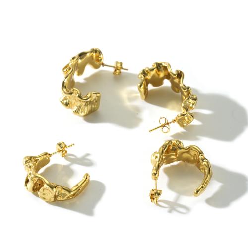 Pendientes de Acero Inoxidable, acero inoxidable 304, Joyería & diferentes estilos para la opción & para mujer, dorado, Vendido por Par