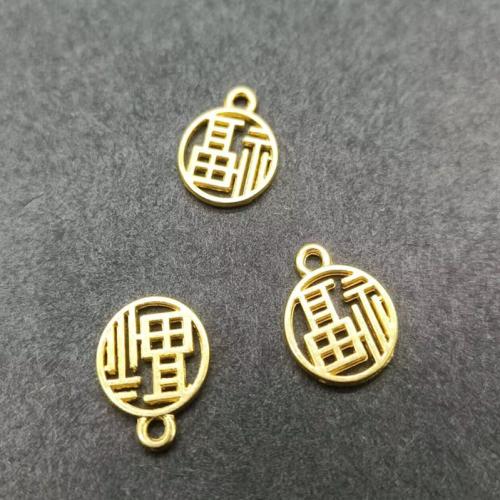 Tibetan Style Pendants, gold color plated, DIY, nickel, lead & cadmium free, 9.70x12x1mm, Approx 100PCs/Bag, Sold By Bag