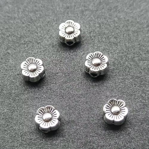 Zinklegierung Zwischenperlen, Blume, antik silberfarben plattiert, DIY, frei von Nickel, Blei & Kadmium, 5.80x3.10x1.70mm, ca. 100PCs/Tasche, verkauft von Tasche