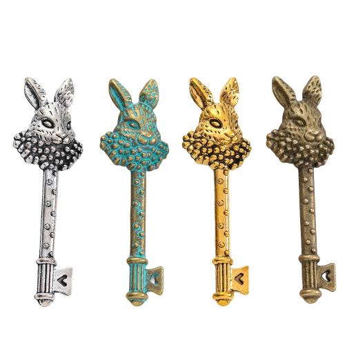 Tibetan Style Key Pendants, plated, DIY, more colors for choice, nickel, lead & cadmium free, 50x15x5mm, Approx 100PCs/Bag, Sold By Bag