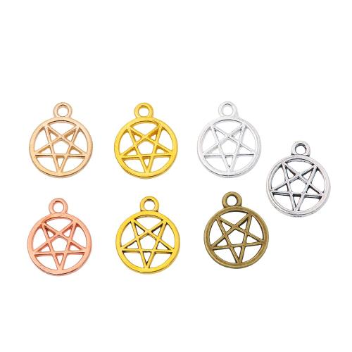 Tibetan Style Star Pendant, plated, DIY & hollow, more colors for choice, nickel, lead & cadmium free, 16x13x1mm, Approx 100PCs/Bag, Sold By Bag