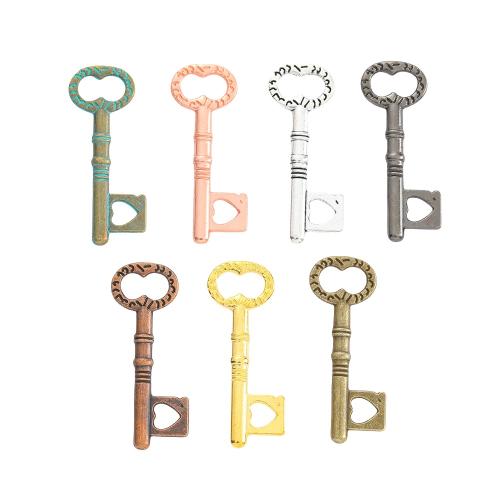 Tibetan Style Key Pendants, plated, DIY, more colors for choice, nickel, lead & cadmium free, 33x12x2mm, Approx 100PCs/Bag, Sold By Bag