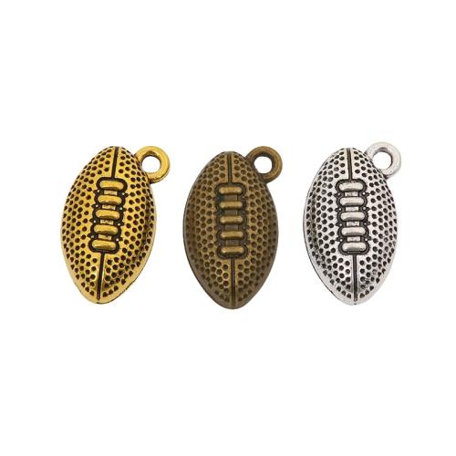 Tibetan Style Pendants, Rugby Ball, plated, DIY, more colors for choice, nickel, lead & cadmium free, 18x10x4mm, Approx 100PCs/Bag, Sold By Bag