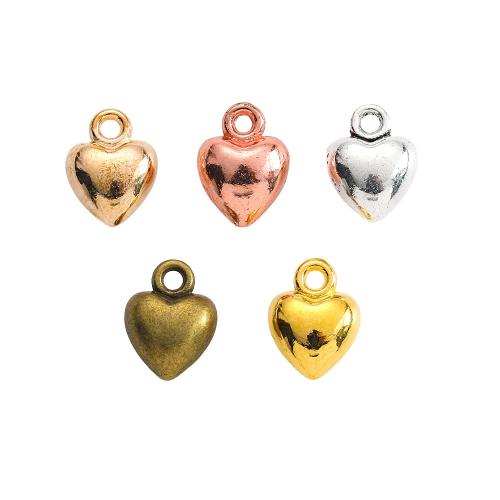 Tibetan Style Heart Pendants, plated, DIY, more colors for choice, nickel, lead & cadmium free, 7x9mm, Approx 100PCs/Bag, Sold By Bag