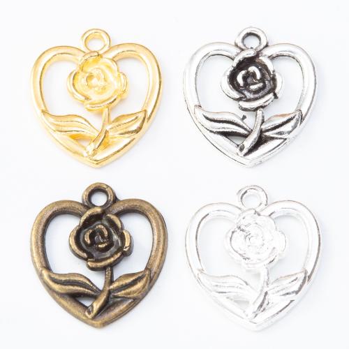 Tibetan Style Heart Pendants, plated, DIY, more colors for choice, nickel, lead & cadmium free, 18x16x2mm, Approx 100PCs/Bag, Sold By Bag