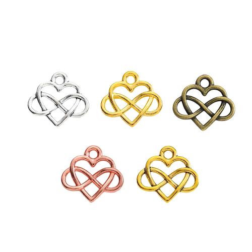 Tibetan Style Heart Pendants, plated, DIY, more colors for choice, nickel, lead & cadmium free, 15x14mm, Approx 100PCs/Bag, Sold By Bag