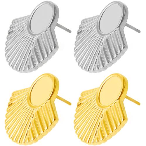 Stainless Steel Earring Stud Component 304 Stainless Steel Vacuum Ion Plating DIY & for woman Sold By Pair