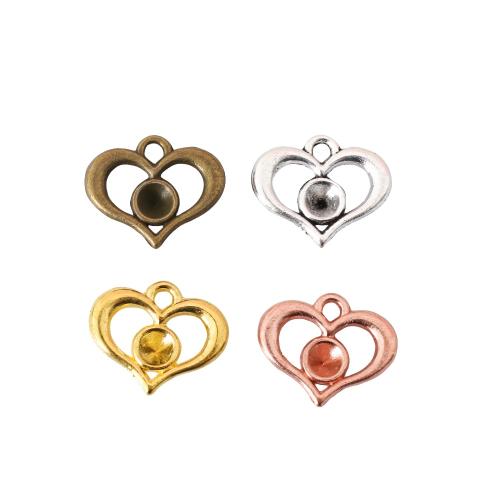 Zinc Alloy Pendant Setting, Heart, forgyldt, du kan DIY, flere farver til valg, nikkel, bly & cadmium fri, 13x15x3mm, Ca. 100pc'er/Bag, Solgt af Bag