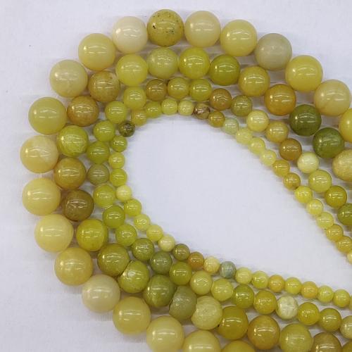 Natural Jade Beads Jade Lemon Round DIY Sold By Strand