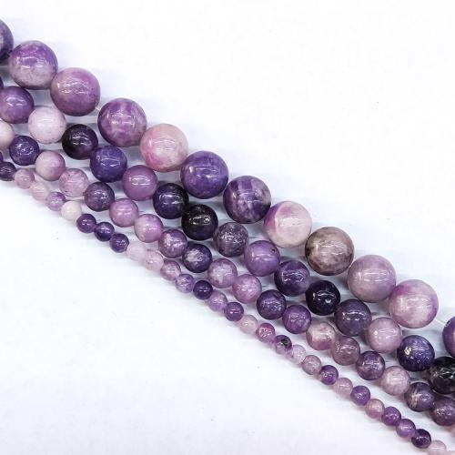 Gemstone Jewelry Beads, Natural Lepidolite, Round, DIY & different size for choice, more colors for choice, Sold By Strand