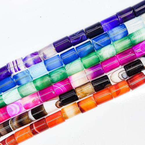 Agate Beads, Column, DIY, more colors for choice, 12x8mm, Sold By Strand