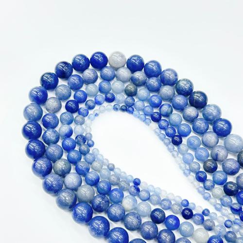 Natural Aventurine Beads Blue Aventurine Round DIY Sold By Strand