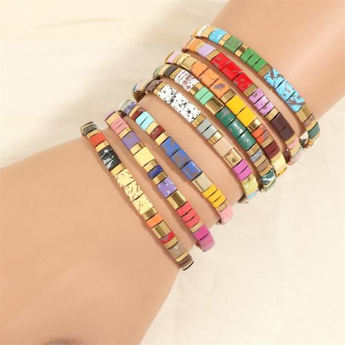 Bracelets en laiton, avec Hématite, Placage de couleur d'or, modèles différents pour le choix & pour femme, plus de couleurs à choisir, protéger l'environnement, sans nickel, plomb et cadmium, Longueur:16-17 cm, Vendu par PC