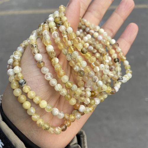 Perles bijoux en pierres gemmes, Jaune Apal, Rond, DIY & normes différentes pour le choix, plus de couleurs à choisir, Vendu par brin