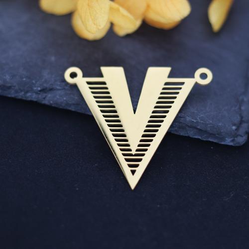 Stainless Steel Pendants, 304 Stainless Steel, Letter V, plated, DIY, more colors for choice, Sold By PC