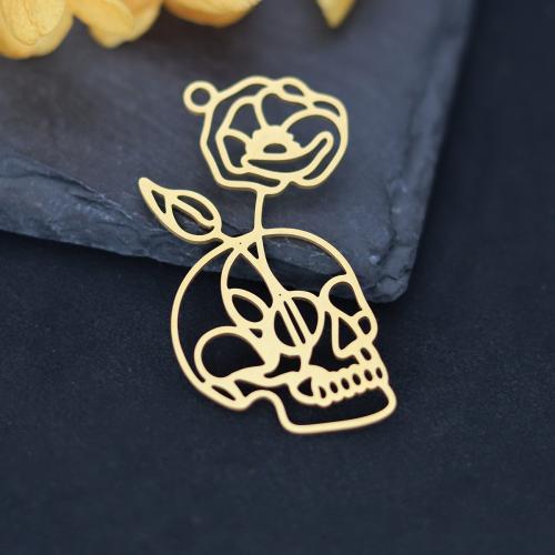 Stainless Steel Skull Pendants 304 Stainless Steel plated DIY Sold By PC