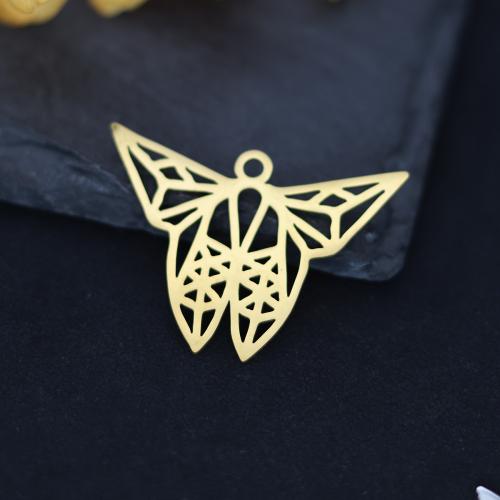 Stainless Steel Animal Pendants 304 Stainless Steel Butterfly plated DIY Sold By PC