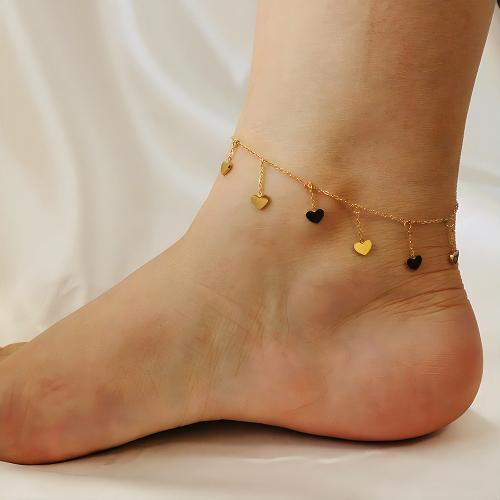 Fashion Jewelry Anklet, Acier titane, avec 5cm chaînes de rallonge, Placage, bijoux de mode, plus de couleurs à choisir, Longueur:20 cm, Vendu par PC