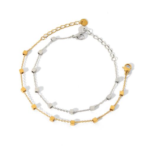 Bracelet d'acier titane, avec 3cm chaînes de rallonge, Placage, bijoux de mode, plus de couleurs à choisir, Longueur:16.5 cm, Vendu par PC