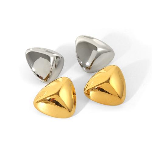 Titanium Steel  Earring, Triangle, plated, fashion jewelry, more colors for choice, Sold By Pair