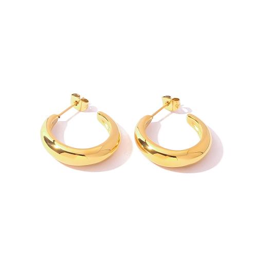 Stainless Steel Stud Earrings, 304 Stainless Steel, gold color plated, fashion jewelry, golden, Sold By Pair