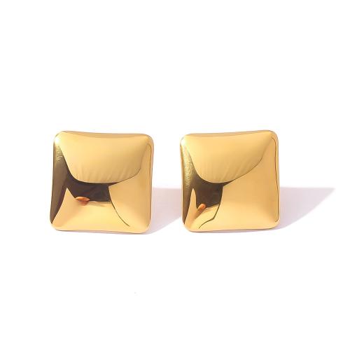 Stainless Steel Stud Earrings, 304 Stainless Steel, plated, fashion jewelry, more colors for choice, 19.80x19.80mm, Sold By Pair