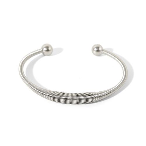 Bracelet d'acier titane, Placage de couleur argentée, bijoux de mode, argent, Vendu par PC