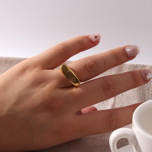 Stainless Steel Finger Ring, 304 Stainless Steel, gold color plated, fashion jewelry & different size for choice, golden, Sold By PC